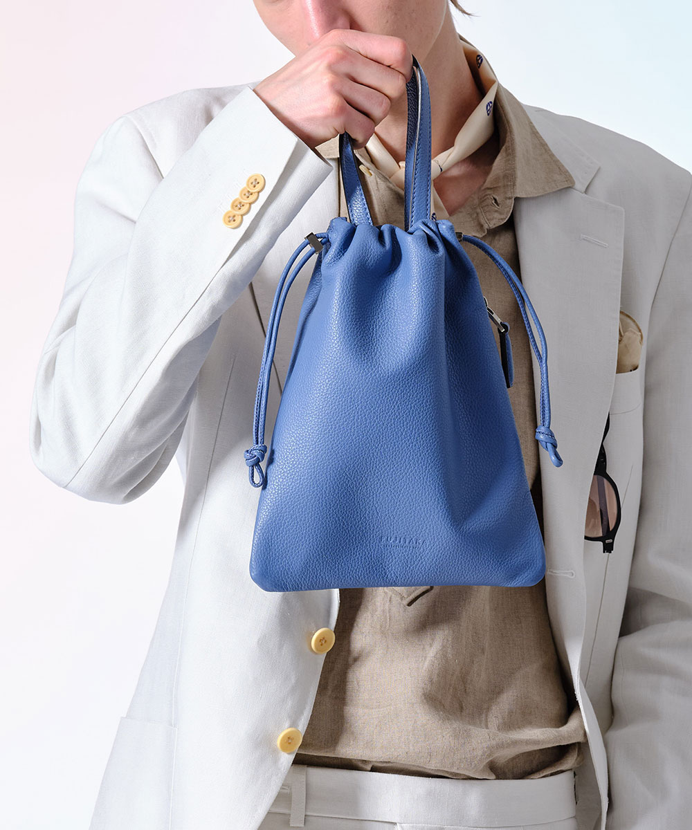 フジタカ フィノ レザー巾着ミニバッグ 2WAY コーディネート | メンズ