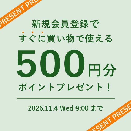 新規会員登録で500ptプレゼント
