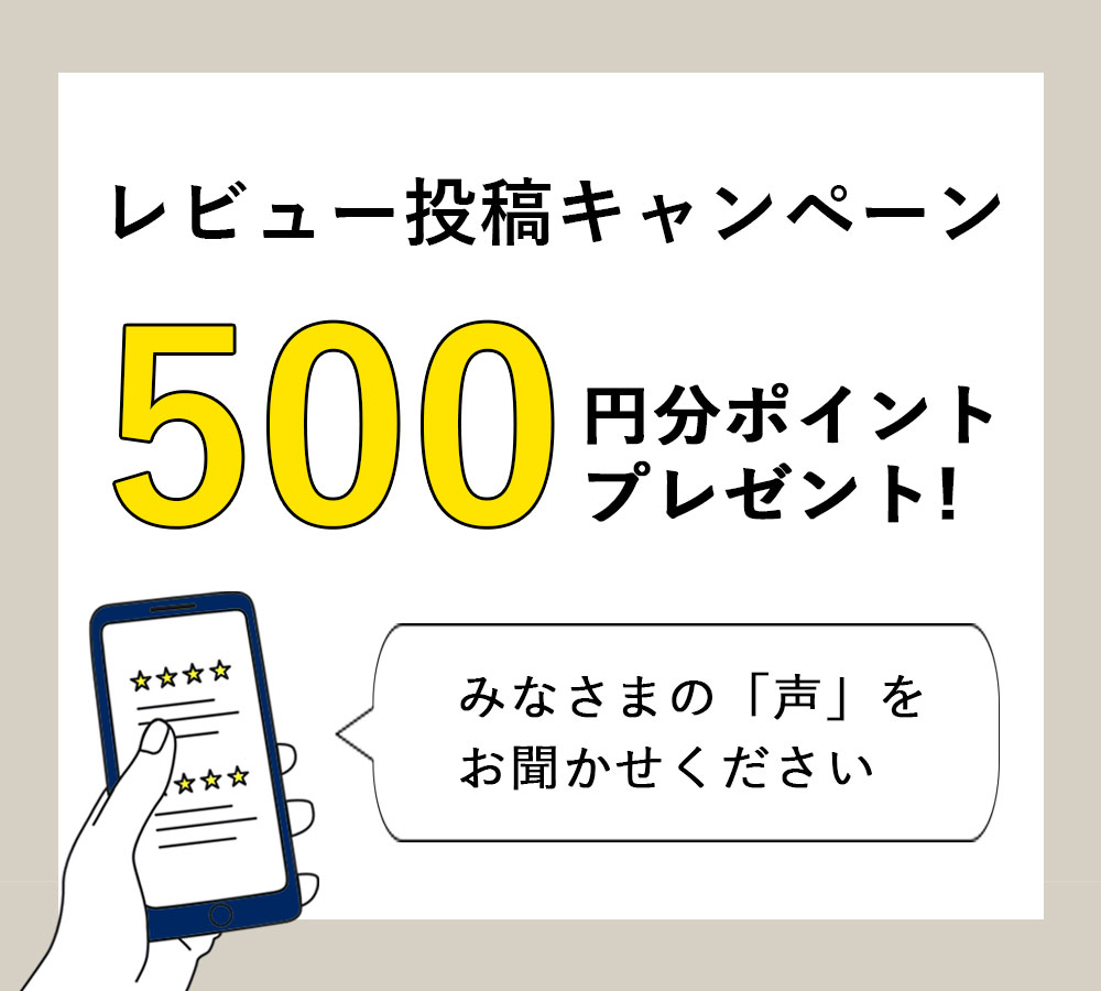 レビュー投稿で500ポイントプレゼント！