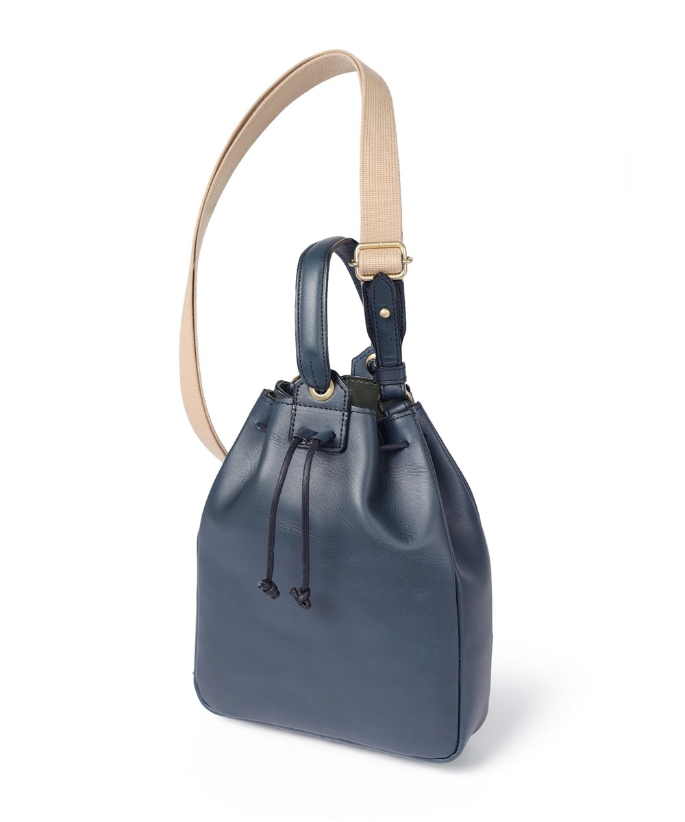 シルバーレイククラブ オイルレザー 巾着ショルダーバッグ 2WAY