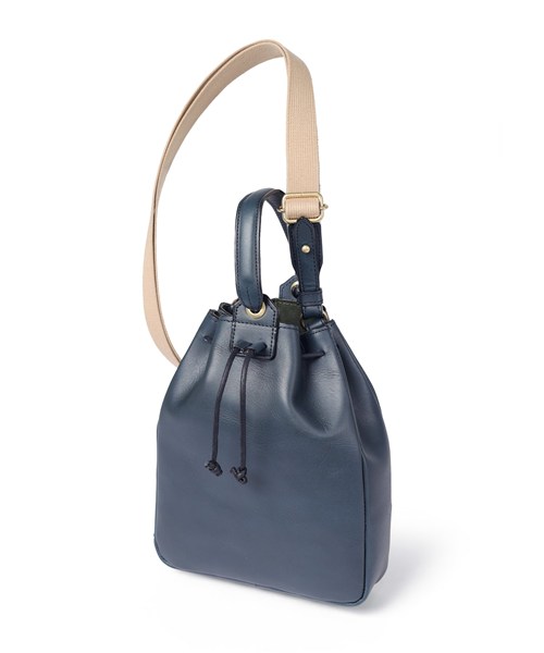 シルバーレイククラブ オイルレザー 巾着ショルダーバッグ 2WAY