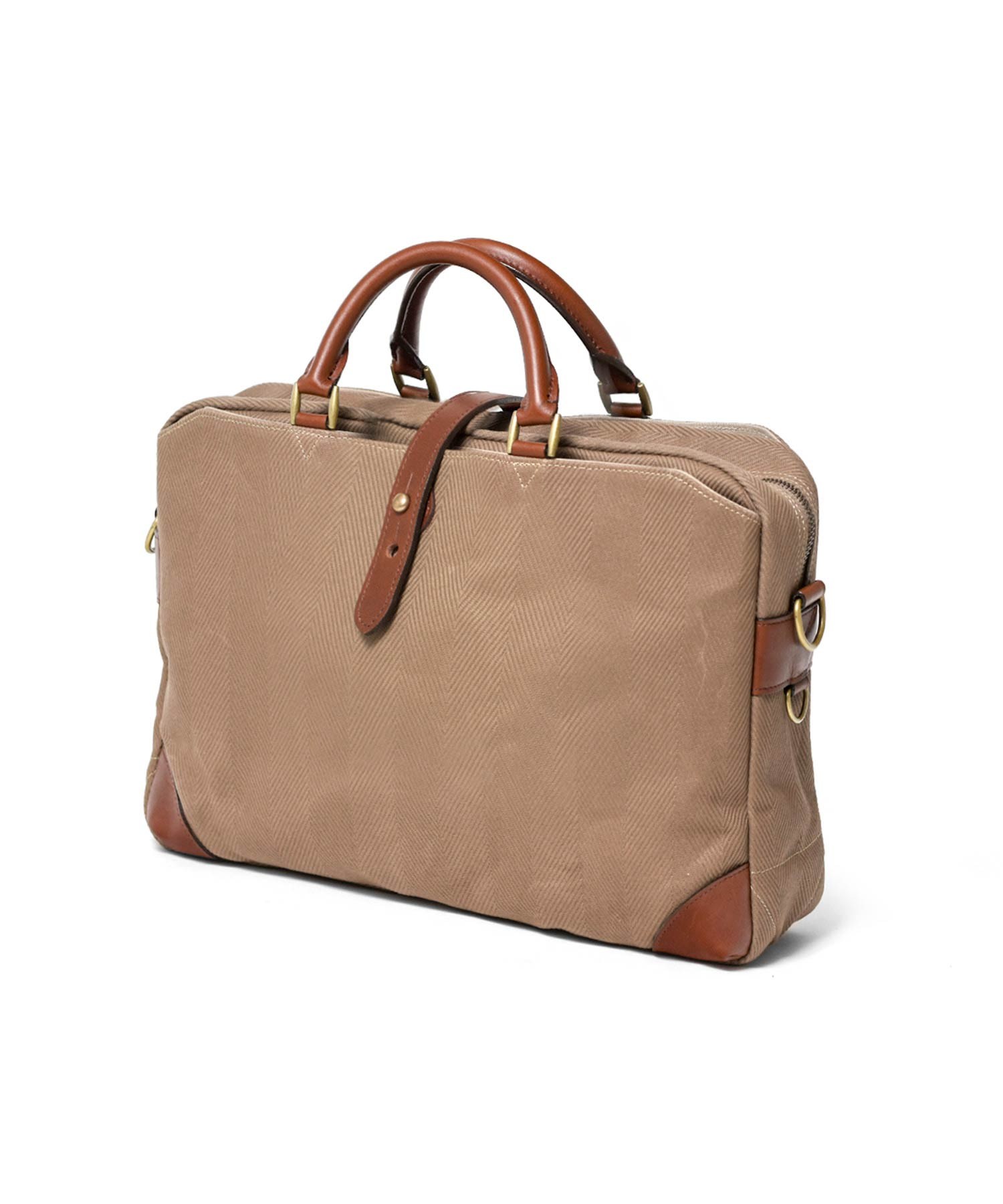 シルバーレイククラブ ヘリンボーン ビジネスバッグ A4ジャスト セットアップ対応(カーキ)