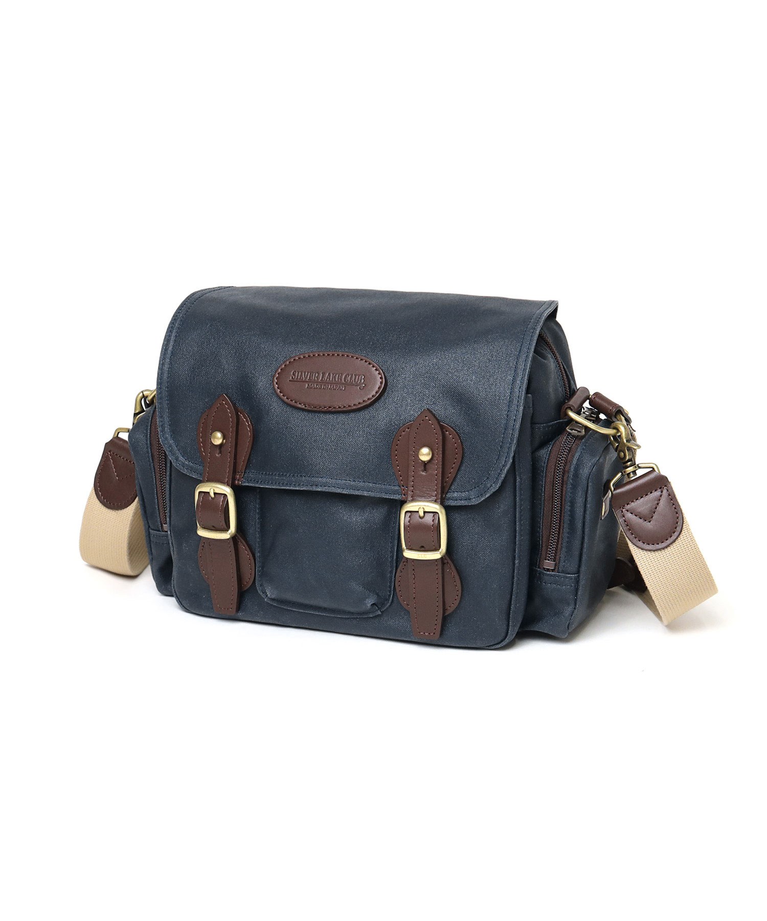 シルバーレイククラブ オイルパラフィン帆布 ショルダーバッグ 23cm(コン・チョコ)