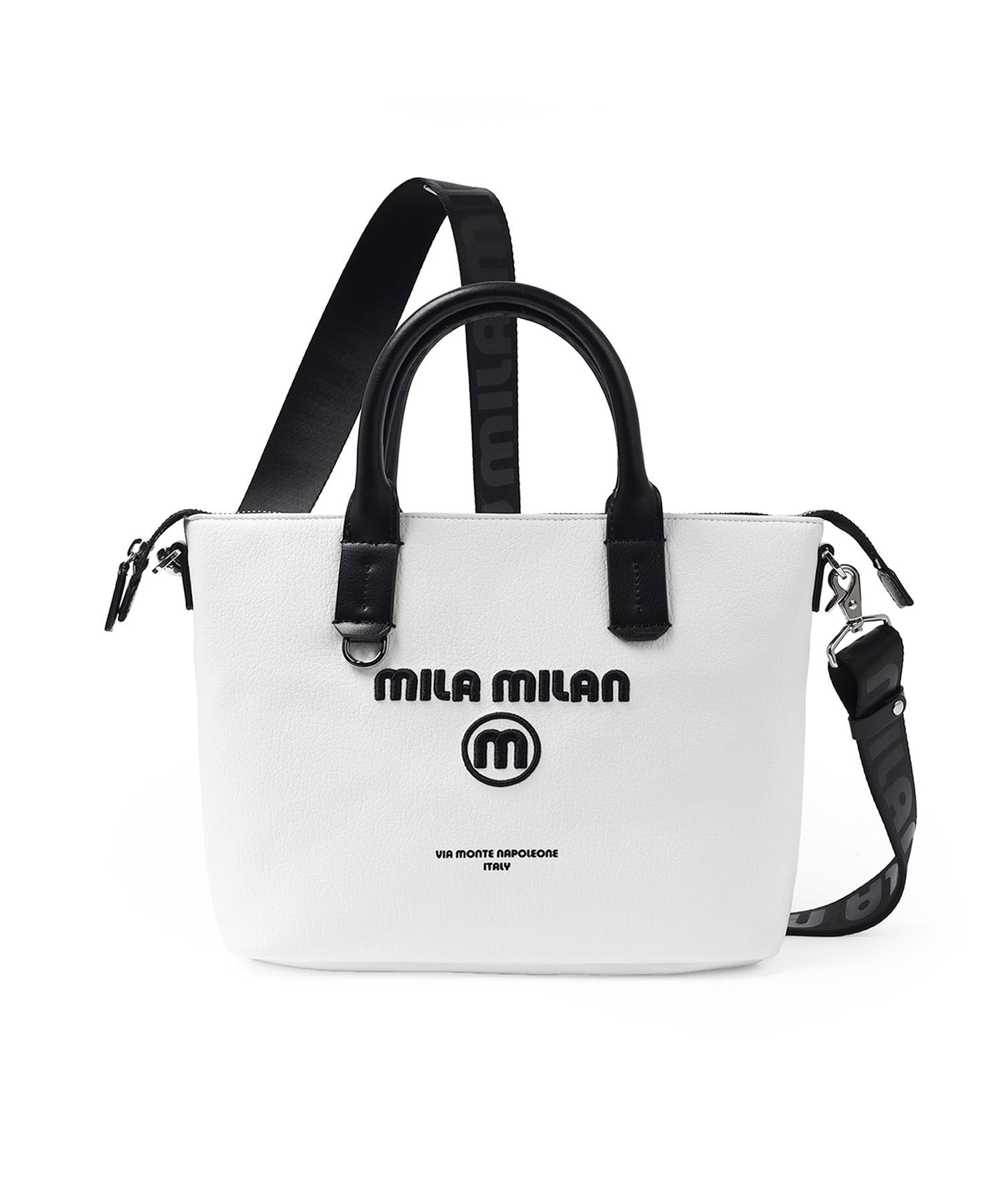 ミラ・ミラン ププリエ ミニトートバッグ 2WAY(シロ)