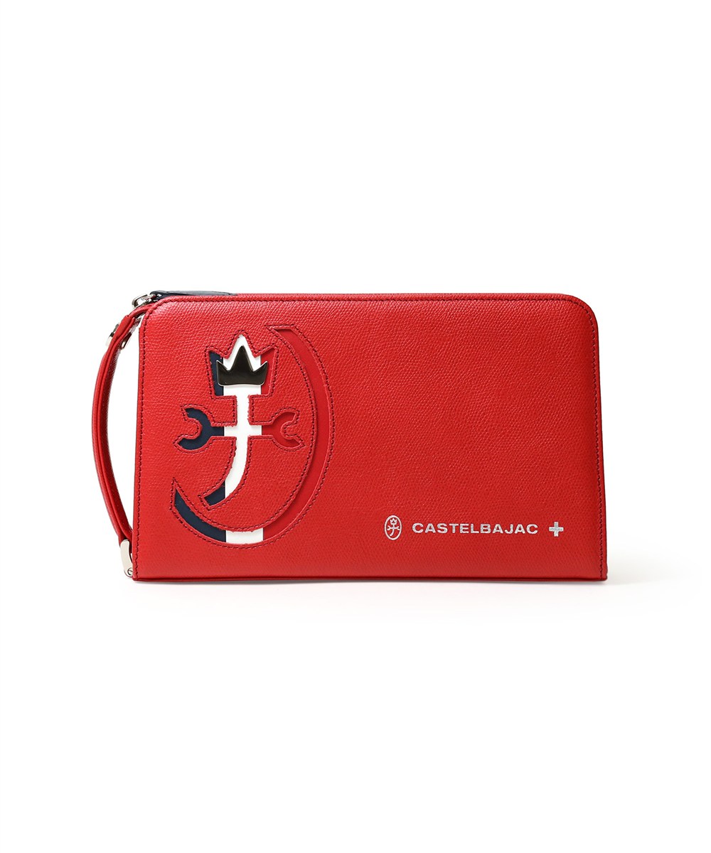 カステルバジャック カルネ レザーメンズバッグ(アカ)