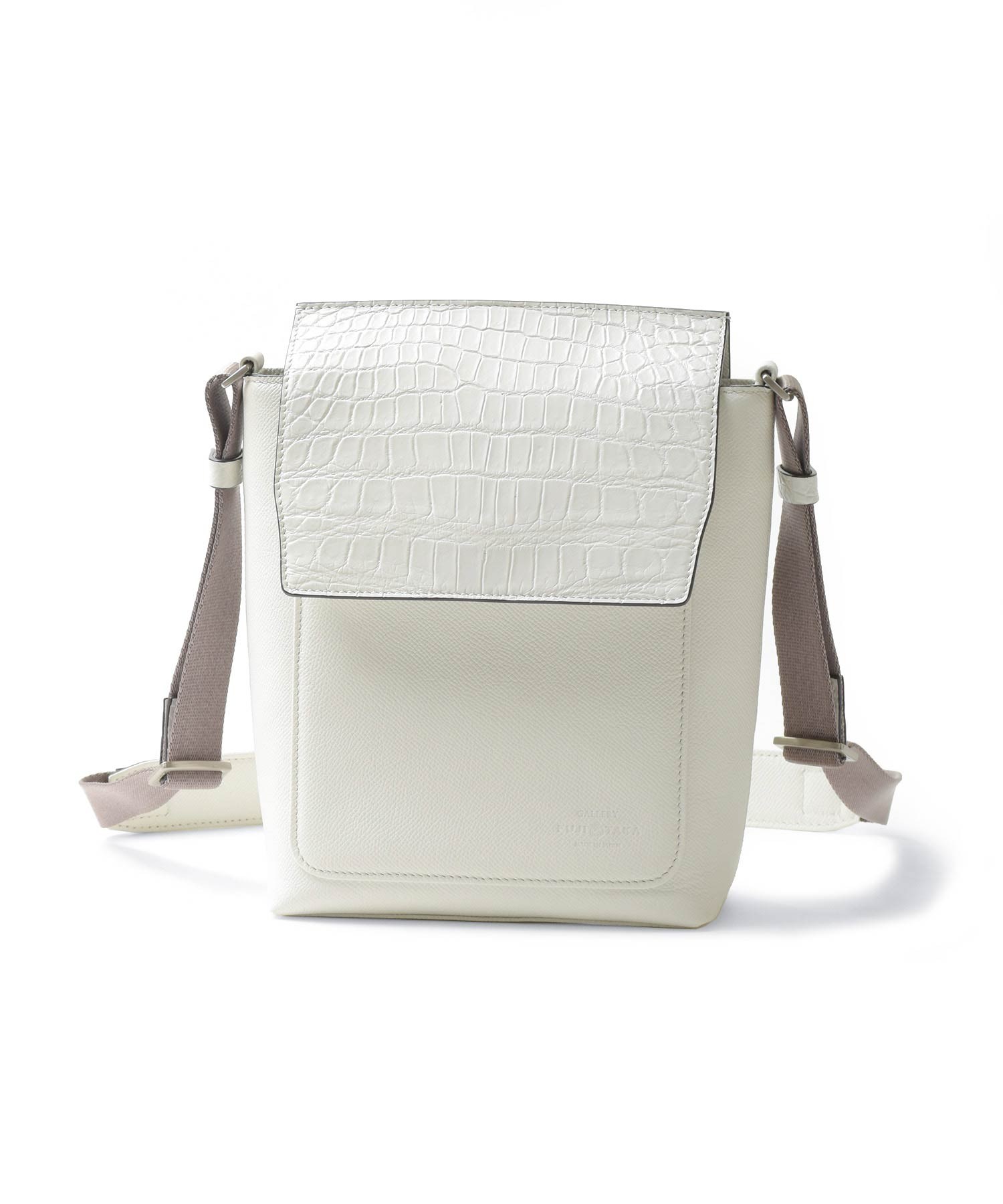 フジタカ ギャラリー WAPROLUX×CROCODILE ミニショルダーバッグ(シロ)