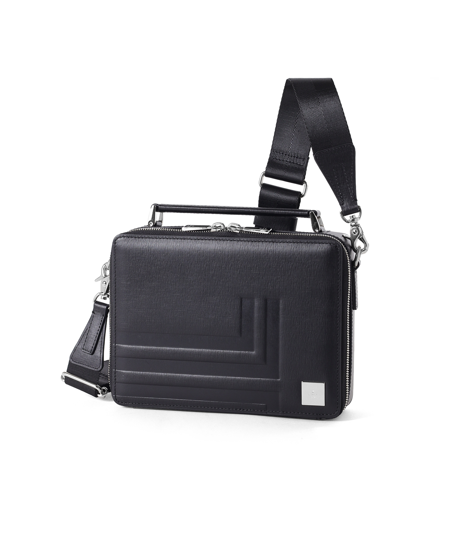 ランバン オン ブルー フィズ レザーショルダーバッグ(クロ)