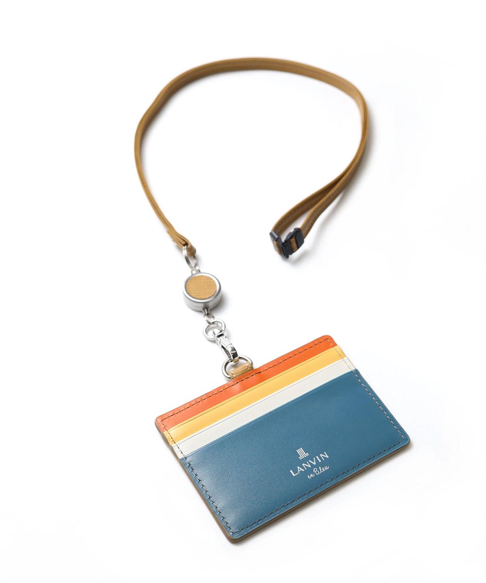ランバン オン ブルー スタンパ リール付きIDカードホルダー