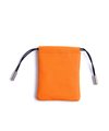 フジタカ ガトー小物 ミニサイズの総革の巾着袋(オレンジ)