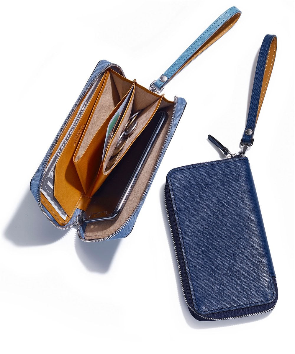 フジタカ デバイス ラウンドファスナー長財布 スマートフォンウォレット