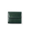 フジタカ フォールII コードバン 三つ折り財布 カード段5(グリーン)