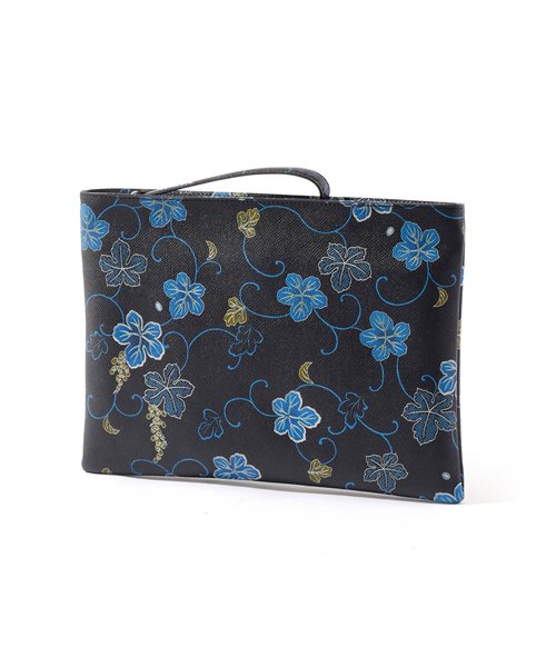 フジタカ ミーツ KARAKUSA KYOTO Leather レザークラッチバッグ B5