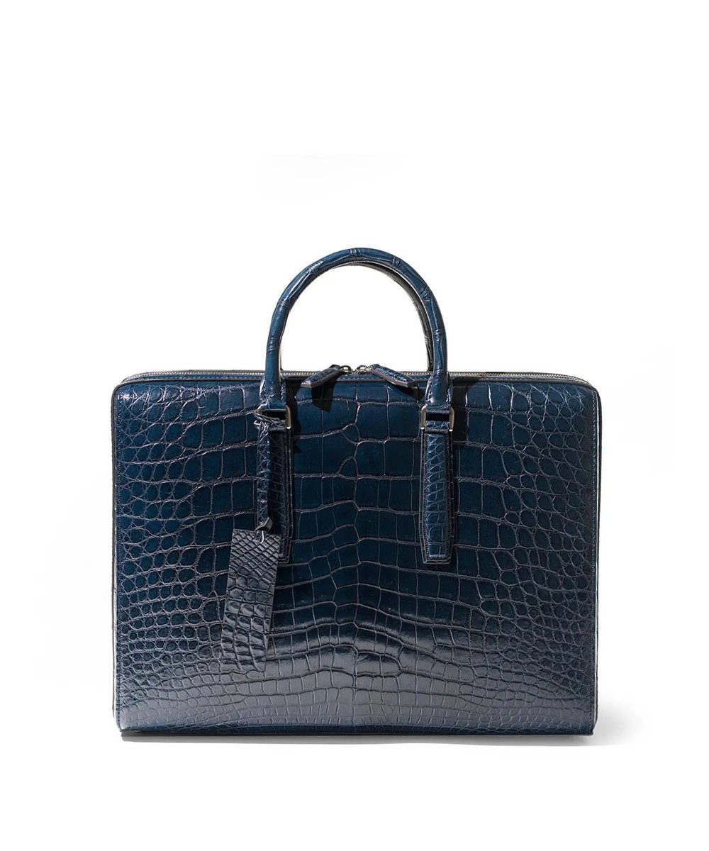 フジタカ ギャラリー 名巧クロコダイル ロケット型 ブリーフバッグ A4