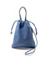フジタカ フィノ レザー巾着ミニバッグ 2WAY(ブルー)