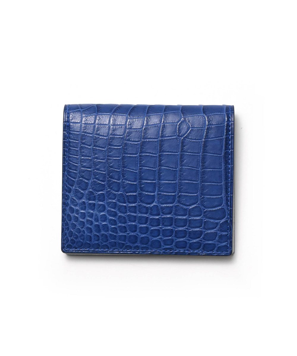 フジタカ グランブルー クロコダイル 二つ折り財布 純札 カード段6