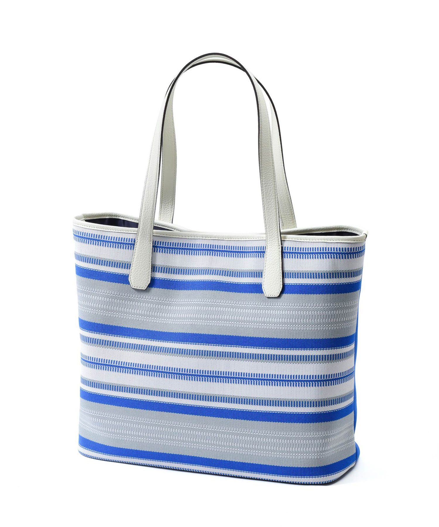 【LEON掲載】フジタカ エコッタ マルチボーダートートバッグ(ブルー)