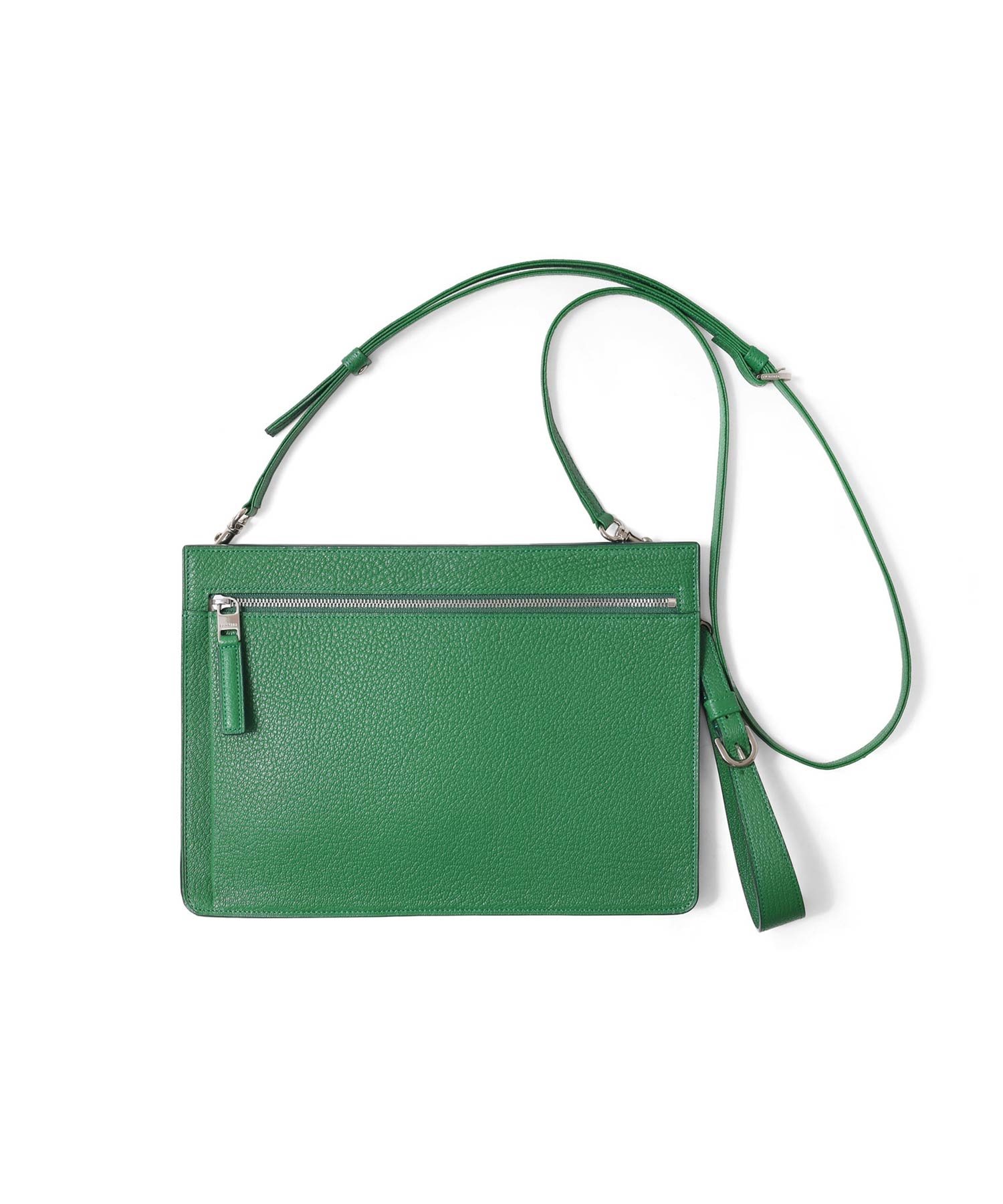 フジタカ シェーブル ゴートレザー クラッチショルダーバッグ(グリーン)