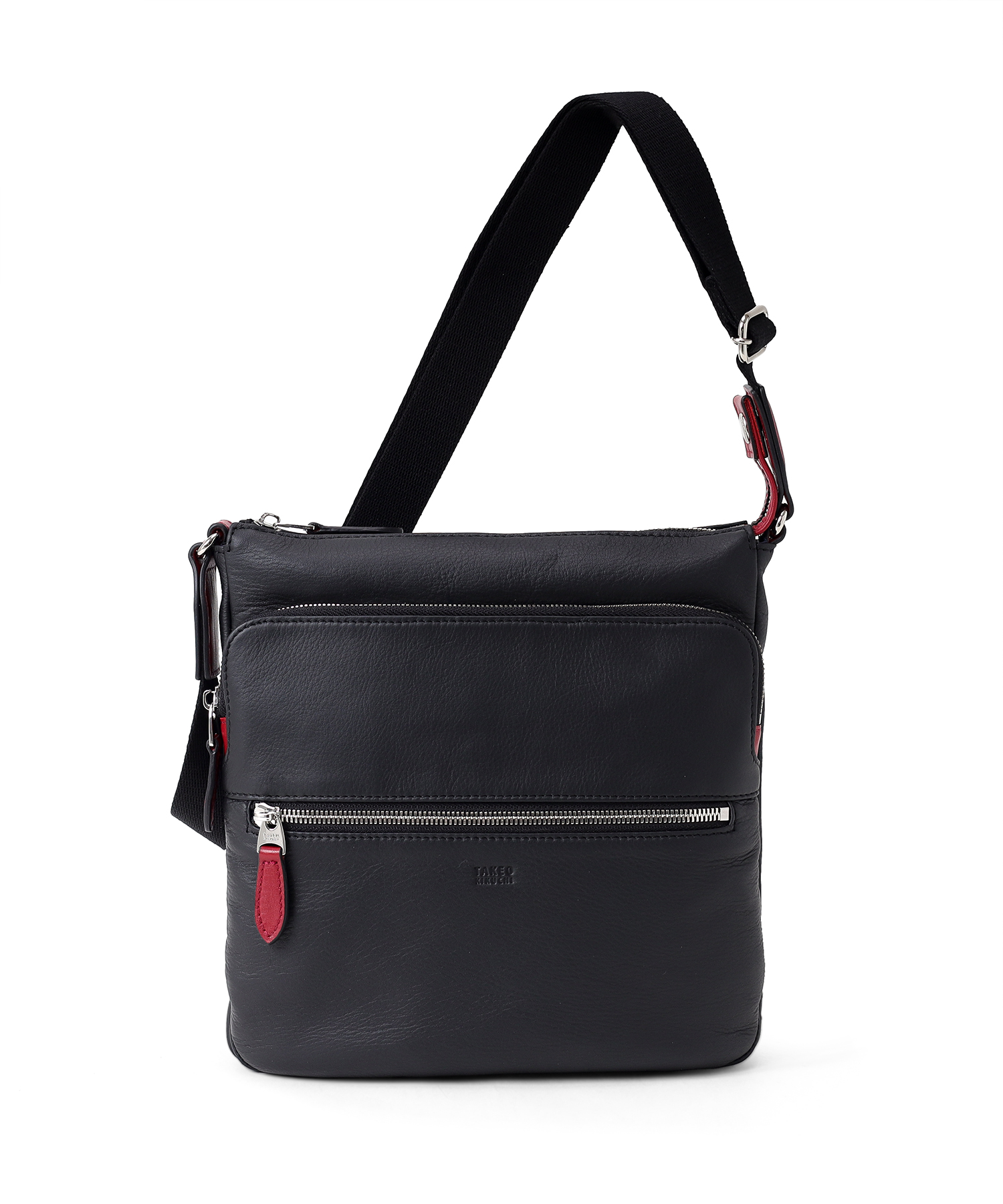 タケオキクチ ソバージュ レザーショルダーバッグ B5(クロ)