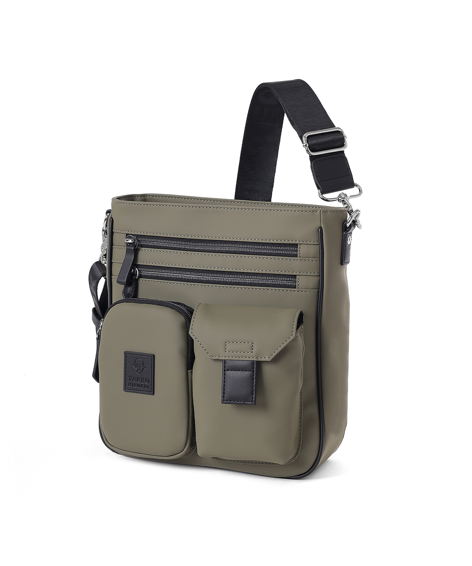 タケオキクチ ベルクロII ショルダーバッグ タテ型(カーキ)