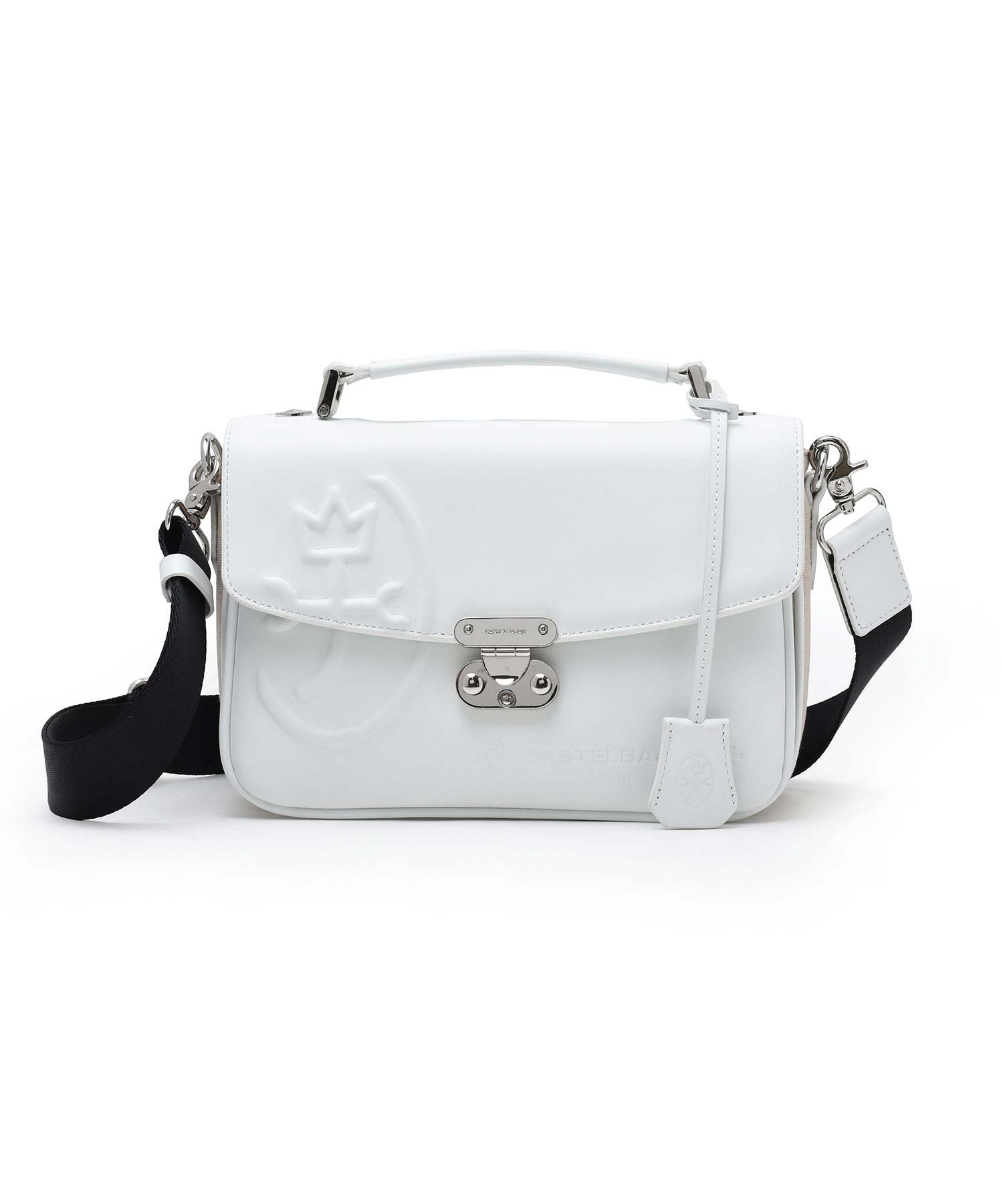 カステルバジャック トリエII レザーショルダーバッグ(シロ)