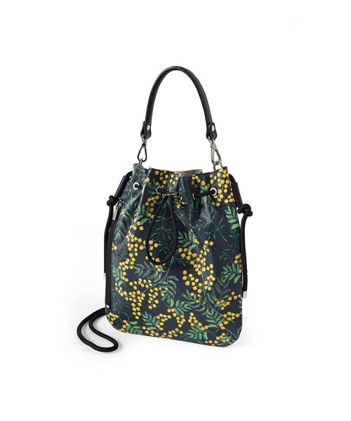 イズイット フラワーズ レザー巾着ショルダーバッグ 日比谷花壇コラボ