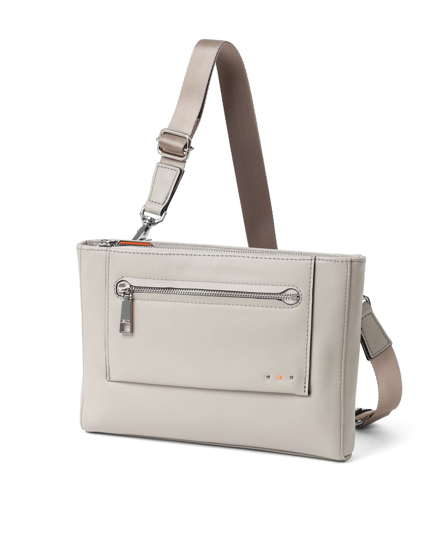 イズイット スペア レザークラッチ兼用ショルダーバッグ 2WAY(グレー)