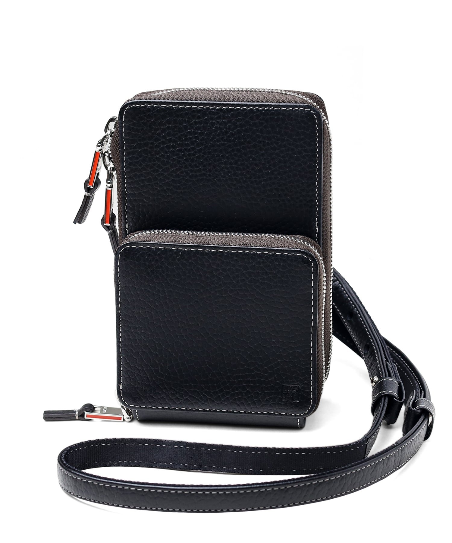 イズイット ノボ レザーミニショルダーバッグ  財布機能付き(クロ)