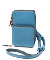 イズイット ノボ レザーミニショルダーバッグ  財布機能付き(ブルー)