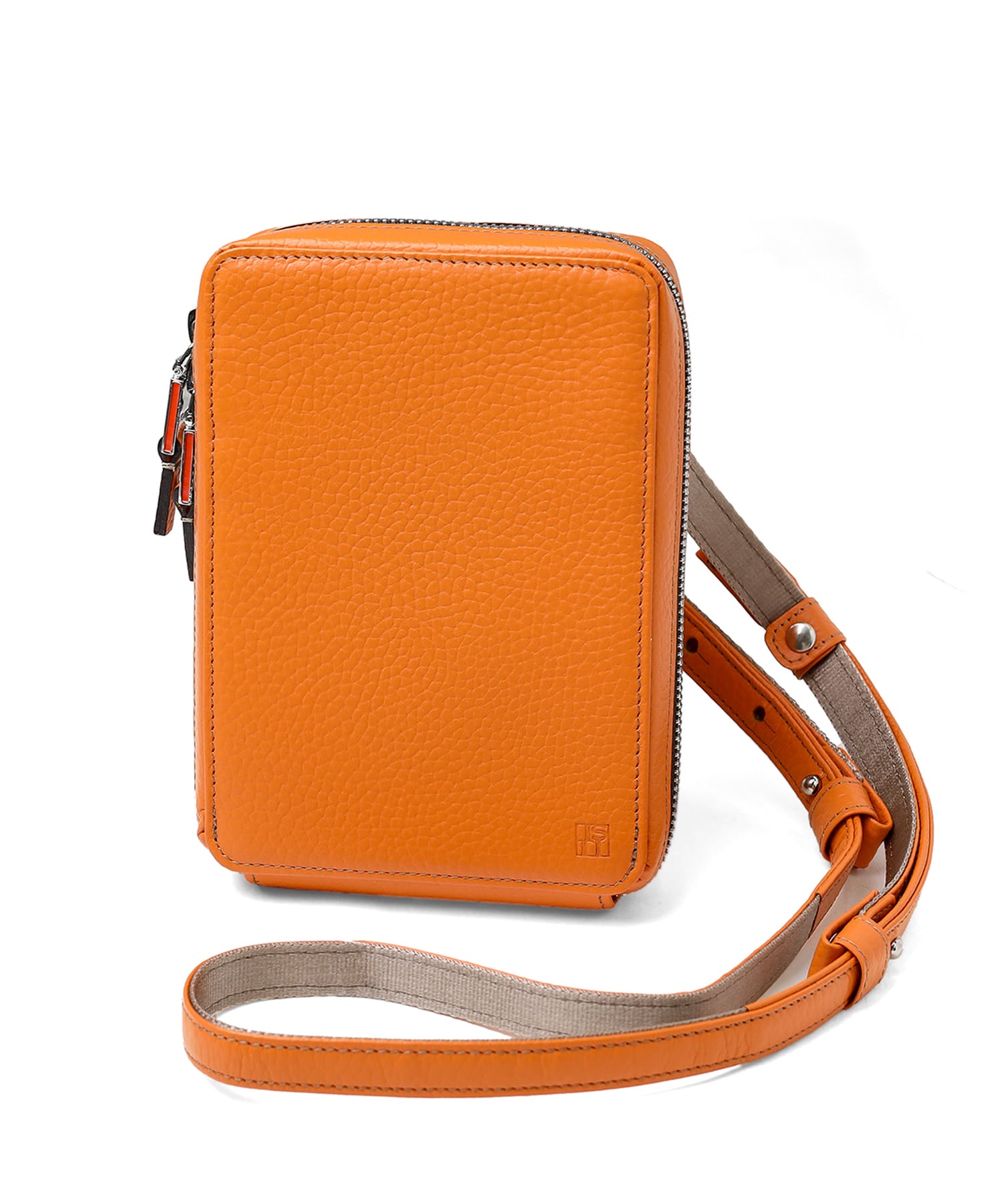 イズイット ノボ レザーミニショルダーバッグ  厚マチ(オレンジ)
