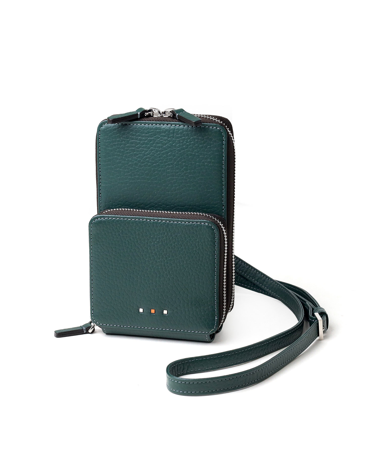 イズイット ボーノ レザースマホショルダーバッグ(グリーン)