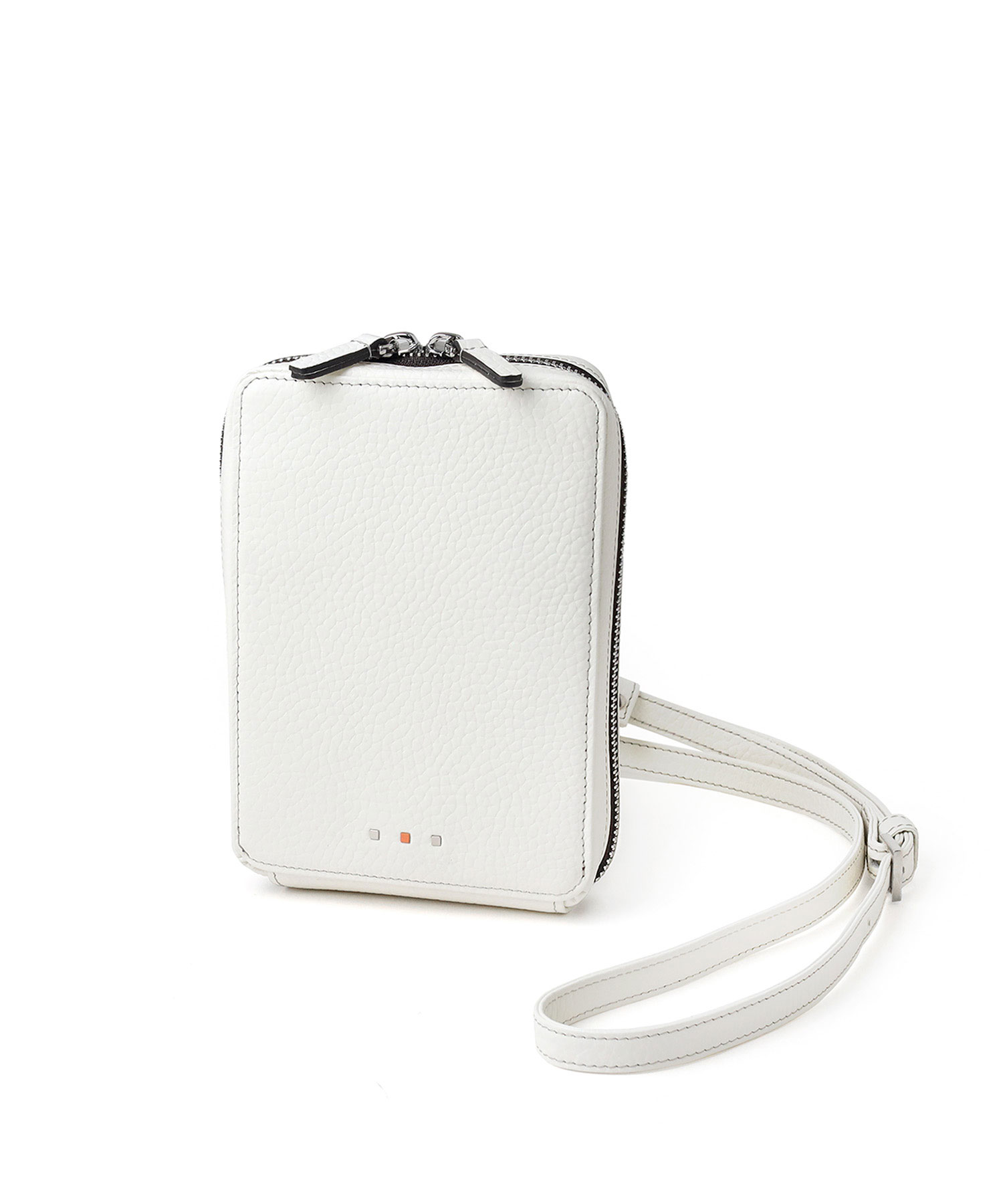イズイット ボーノ レザースマホショルダーバッグ 厚マチ(シロ)