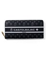 カステルバジャック ビジュー ラウンドファスナー 長財布 カード段12(クロ)