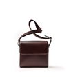 イズイット ユーゲント スクエアレザーショルダーバッグ(チョコ)