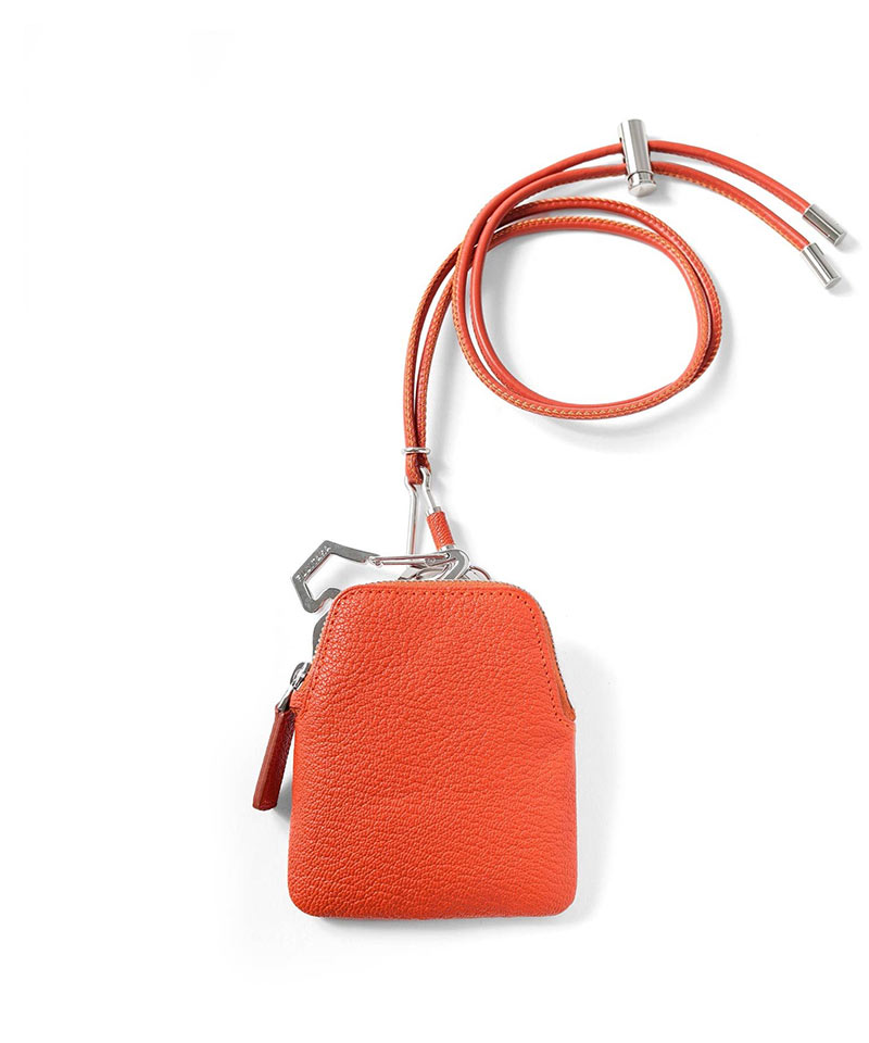 フジタカ シェーブル財布・小物 ゴートレザー 総革ネックポーチ