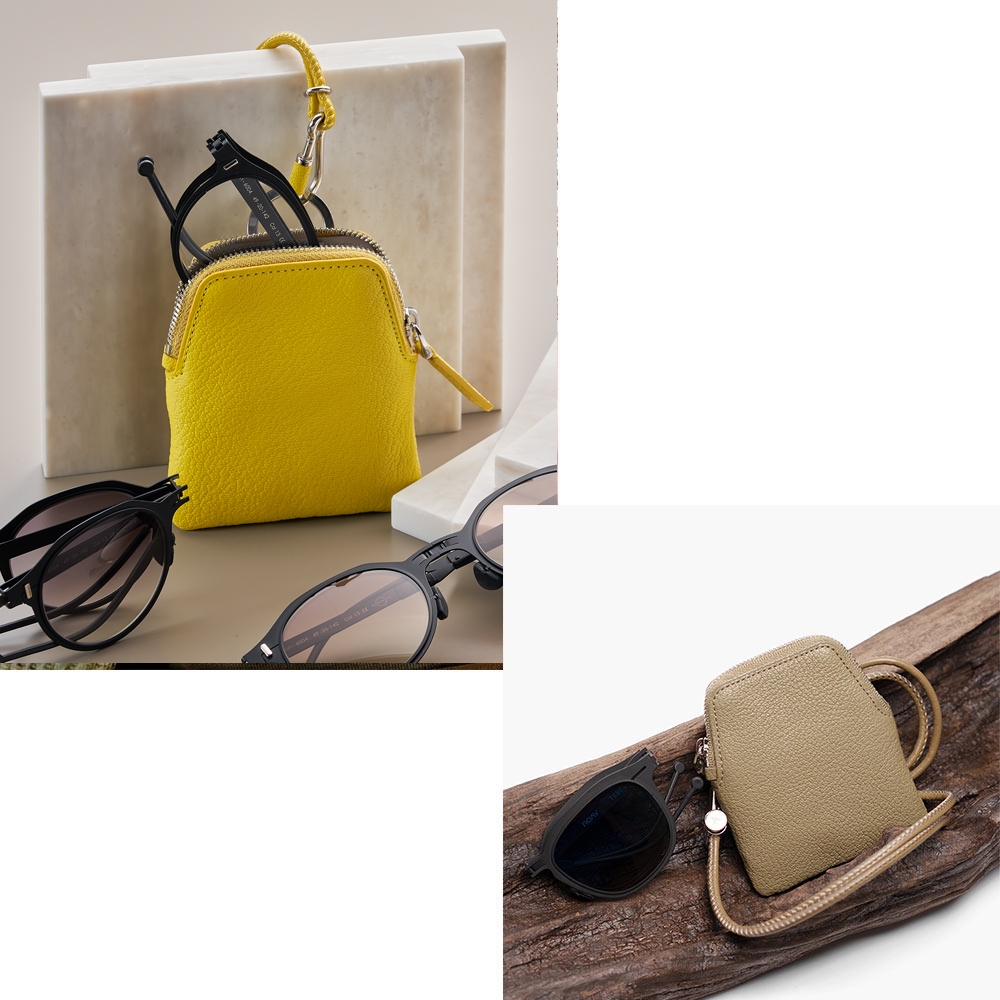 フジタカ シェーブル財布・小物 ゴートレザー 総革ネックポーチ