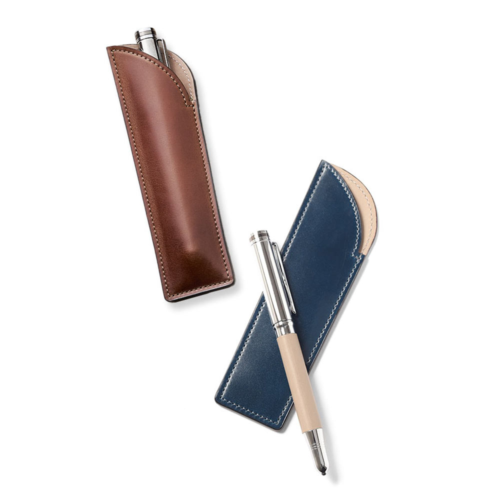 フジタカ フォールII財布・小物 レザーペンケース＆CROSSボールペンセット