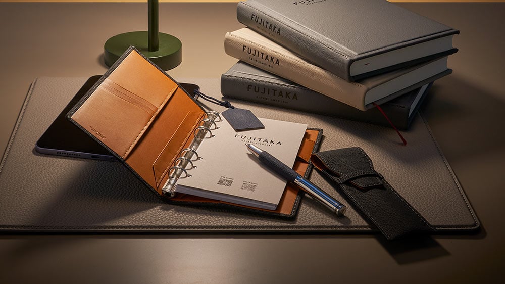 フジタカ ムース財布・小物 ペンケース＆CROSSボールペンセット