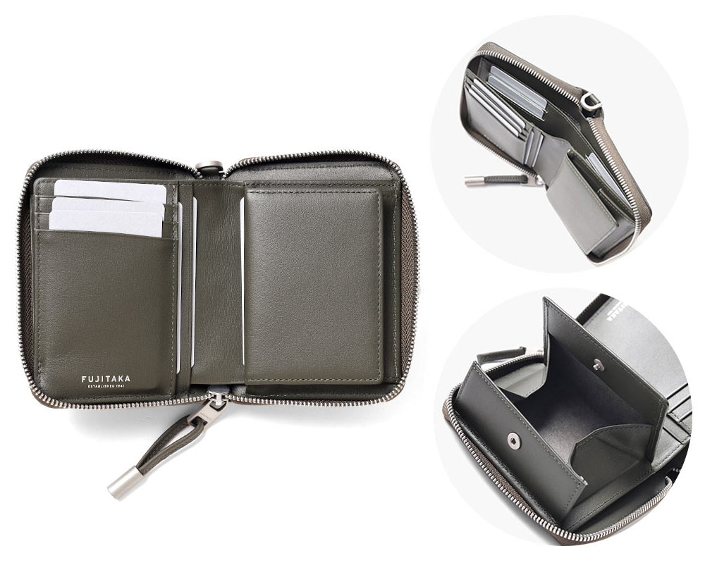 フジタカ パケット財布・小物 ラウンドファスナーセミ長財布