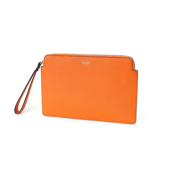 フジタカ ワープロラックスコンフォート カーフレザー クラッチバッグ B5