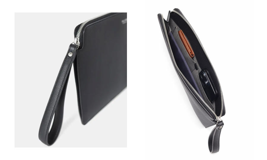 フジタカ ワープロラックスコンフォート カーフレザー クラッチバッグ B5