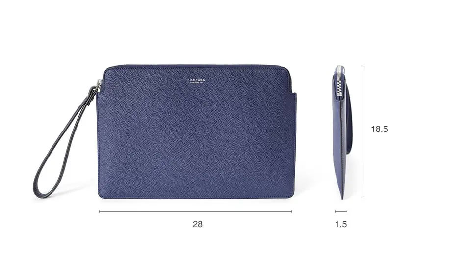 フジタカ ワープロラックスコンフォート カーフレザー クラッチバッグ B5