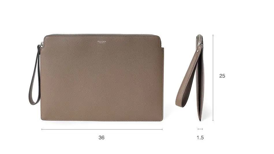 フジタカ ワープロラックスコンフォート カーフレザー クラッチバッグ A4