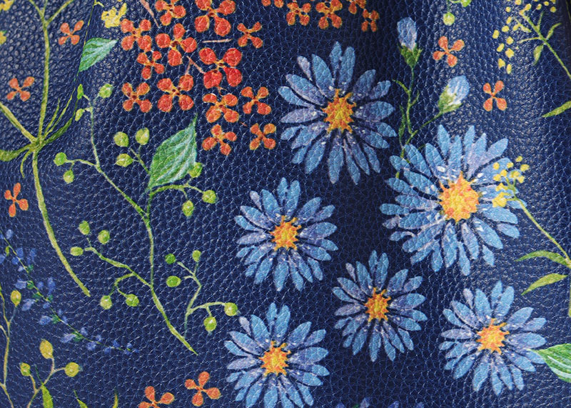 イズイット フラワーズ レザー巾着ショルダーバッグ