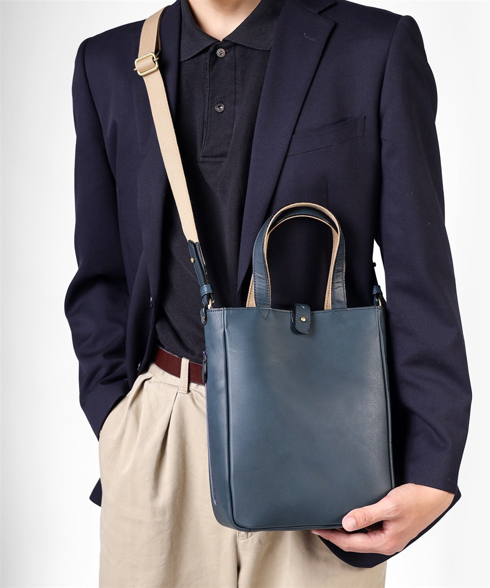 シルバーレイククラブ オイルレザー ショルダー兼用ミニトートバッグ