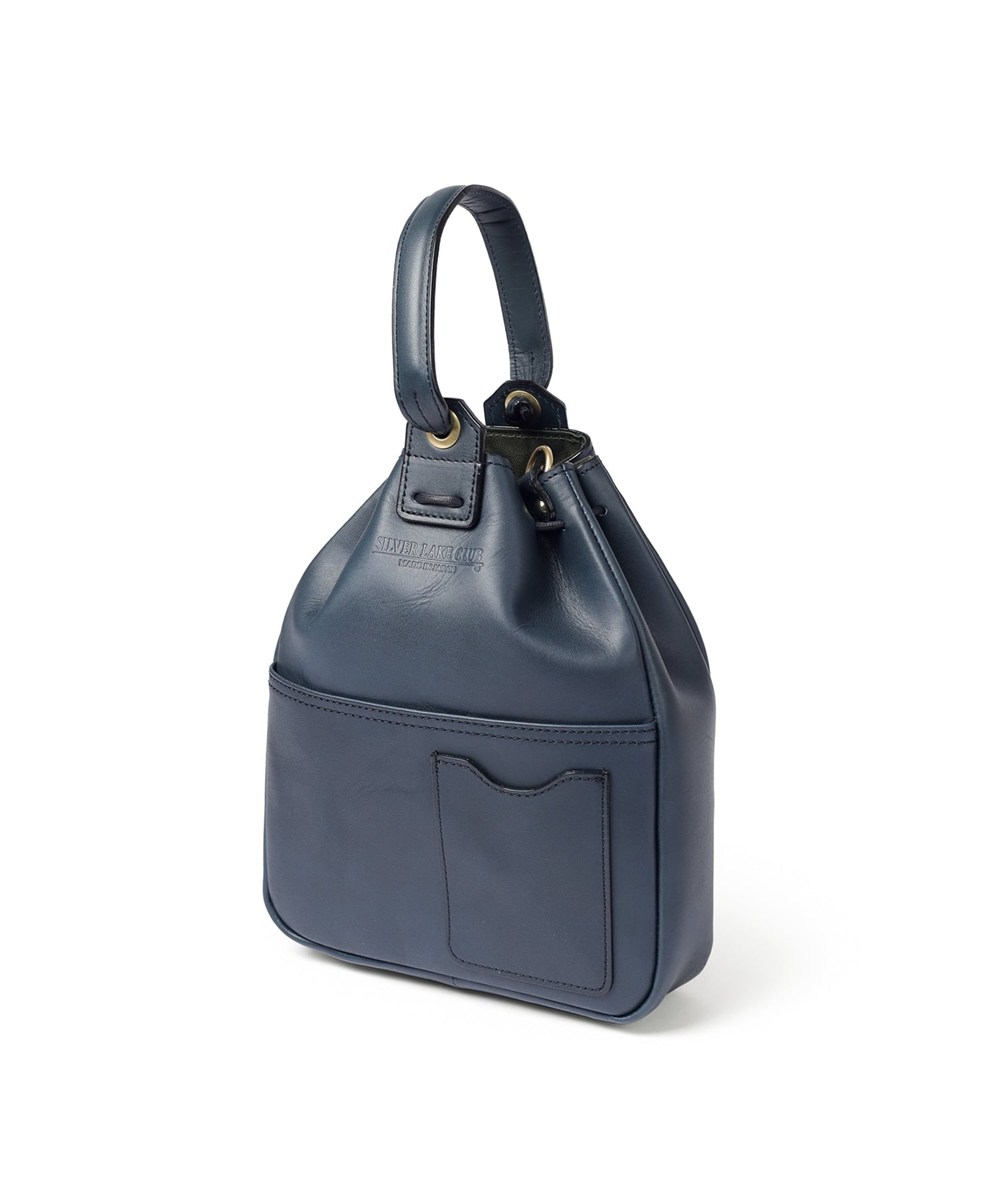 シルバーレイククラブ オイルレザー 巾着ショルダーバッグ 2WAY