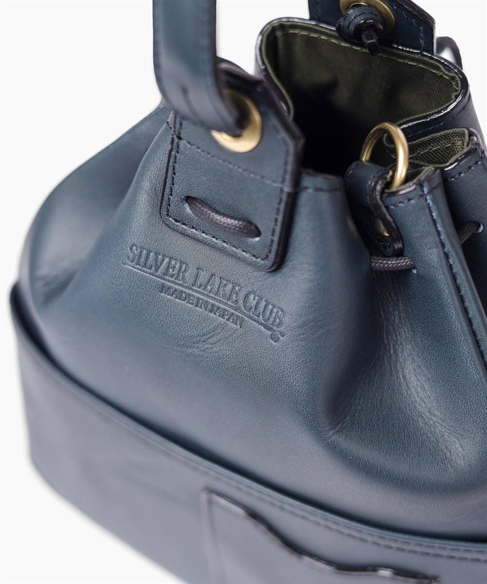 シルバーレイククラブ オイルレザー 巾着ショルダーバッグ 2WAY