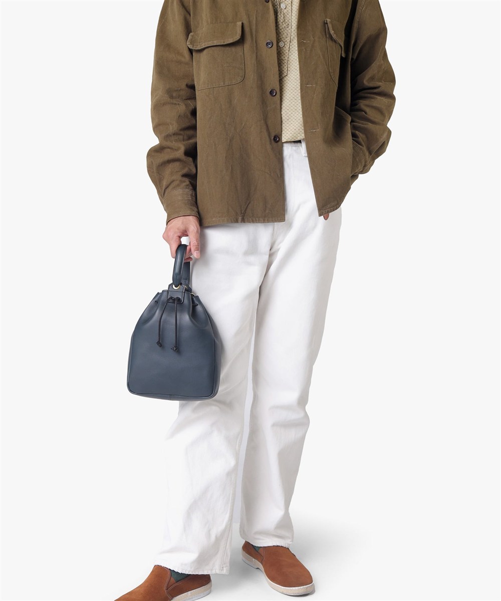 シルバーレイククラブ オイルレザー 巾着ショルダーバッグ 2WAY