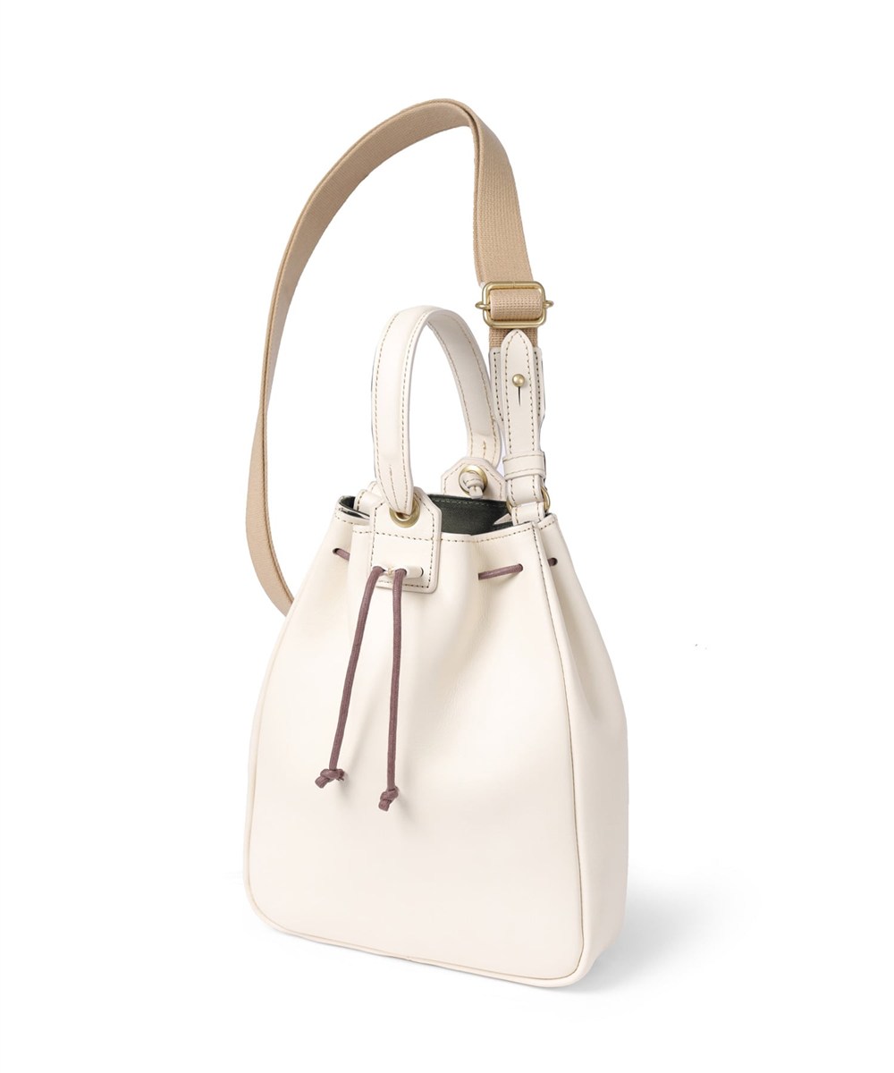 シルバーレイククラブ オイルレザー 巾着ショルダーバッグ 2WAY