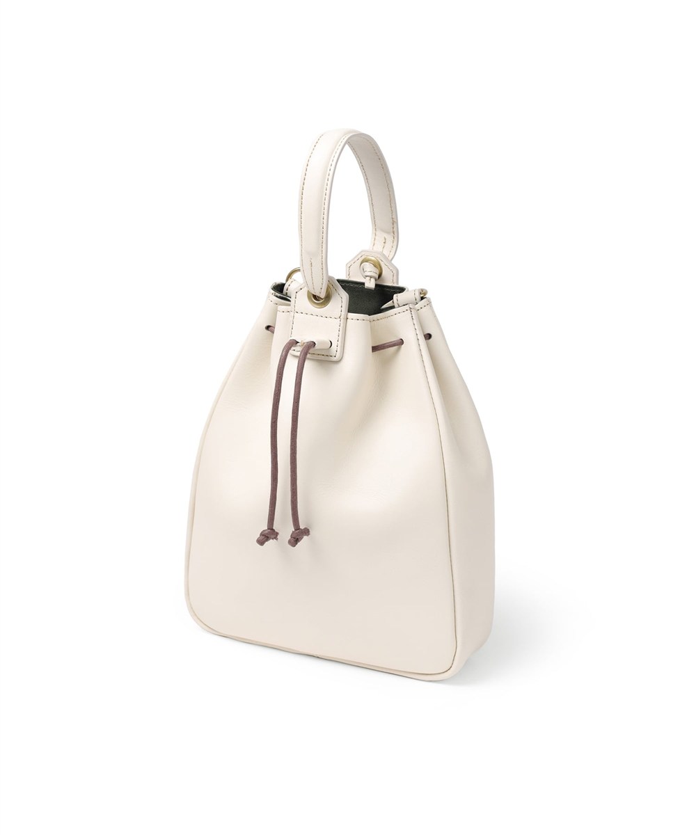 シルバーレイククラブ オイルレザー 巾着ショルダーバッグ 2WAY