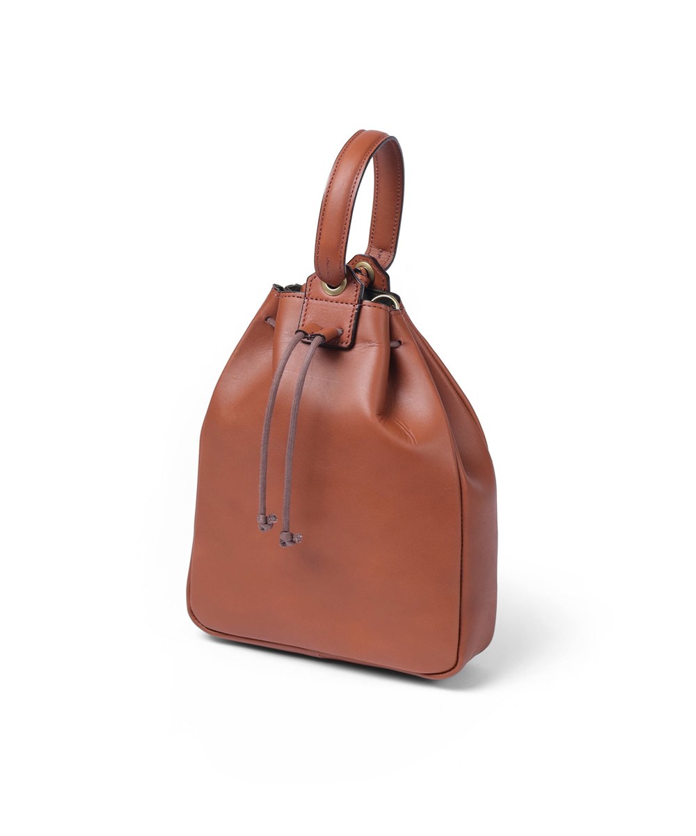 シルバーレイククラブ オイルレザー 巾着ショルダーバッグ 2WAY